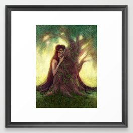 Old Tree Fairy Forest Framed Art Print