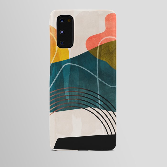 mid century shapes abstract painting Android Case