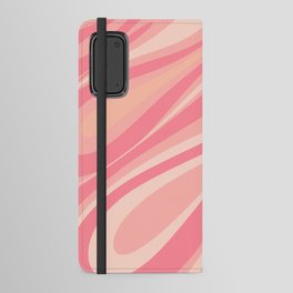 Fluid Vibes Retro Aesthetic Swirl Abstract in Pink and Blush Tones Android Wallet Case
