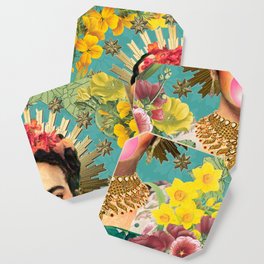 Frida Kahlo Crown & Bubble Gum Coaster
