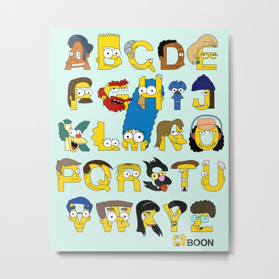 Simpsons Alphabet Metal Print
