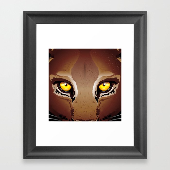 Wild Puma Eyes Framed Art Print
