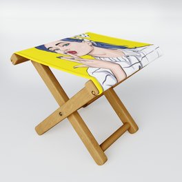Pop Art Woman Design Folding Stool