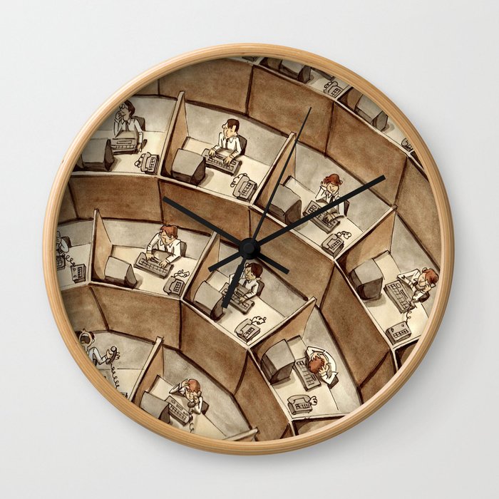 The Rings of Cubicle Hell Wall Clock