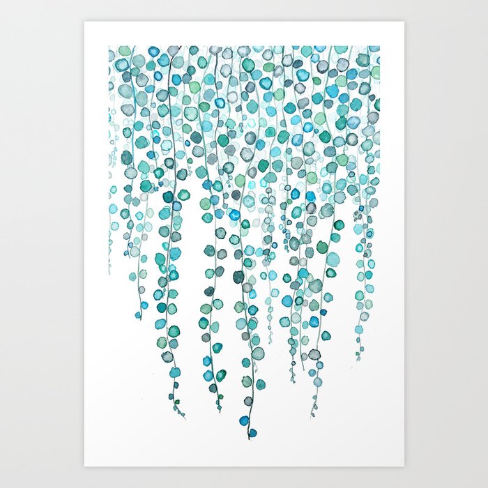 String Of Pearls Plants Watercolor 2 Art Print By