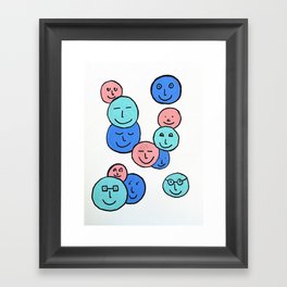 Feelings Faces Pastel Framed Art Print