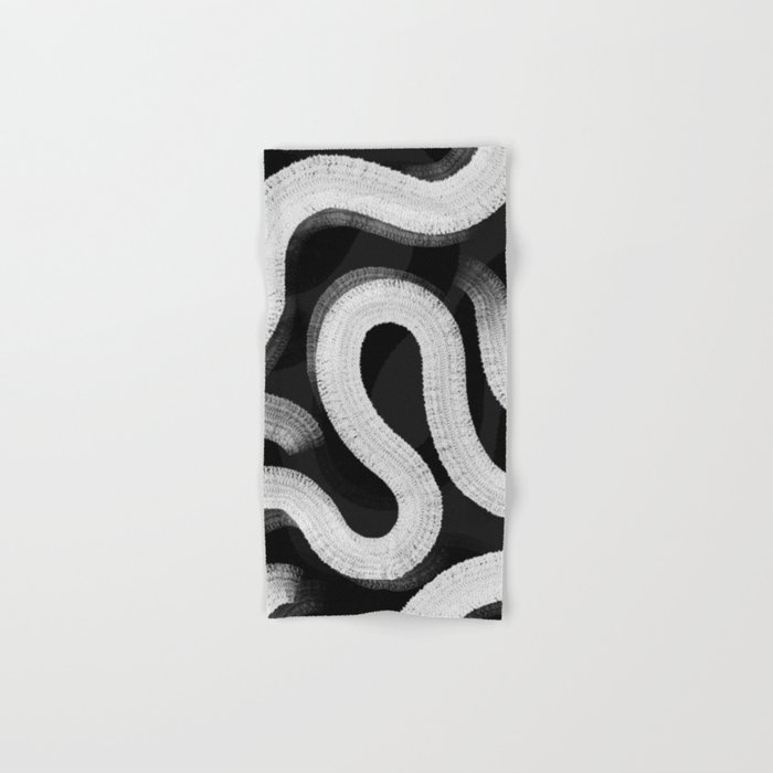 Black & White Abstract Lines #4 Hand & Bath Towel