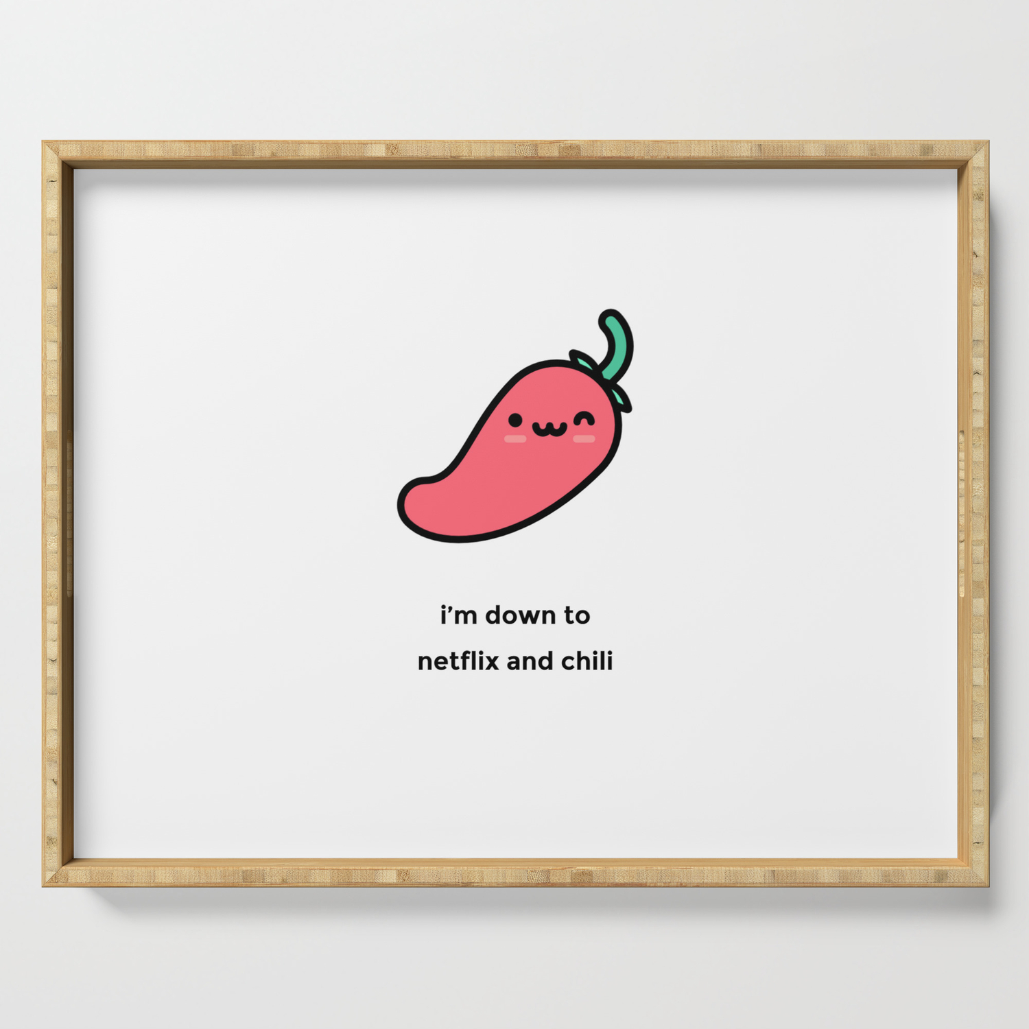 Just A Punny Chili Pepper Joke Serving Tray By Minimal Modern Art Society6