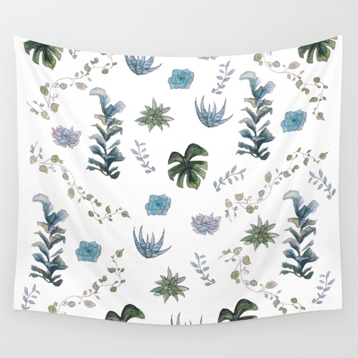 Indoor plant pattern Wall Tapestry