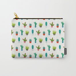 Colorful cactus succulent plant flower nature pattern Carry-All Pouch
