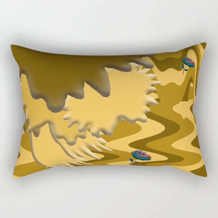 Shades of Brown Waves Rectangular Pillow