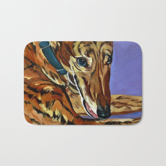 Emmitt the Whippet Dog Portrait Bath Mat