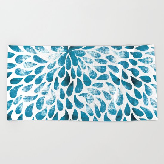 CUT OUT TEAR DROP PATTERN / INDIAN INK Beach Towel