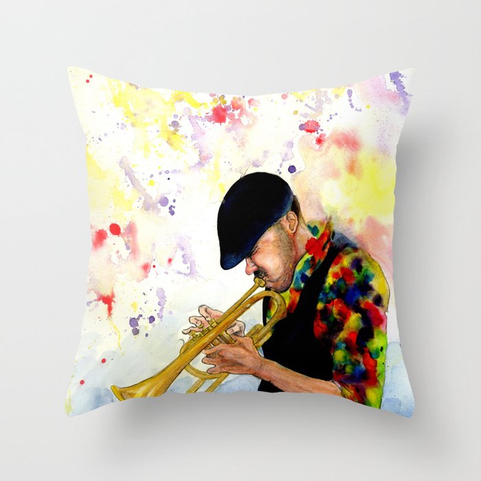 The Colors of Jazz Throw Pillow