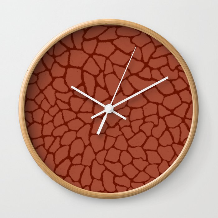 Mosaic Abstract Art Ruby Wall Clock