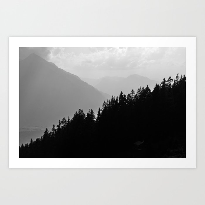 Mountain forest. Swiss Alps. Switzerland Art Print