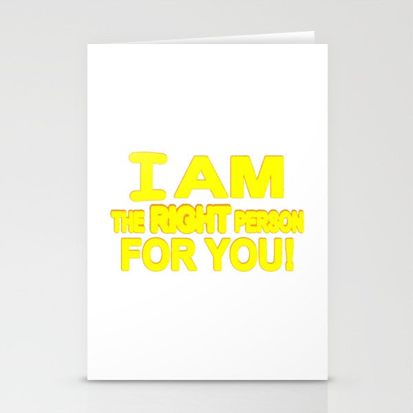Cute Expression Artwork Design "The Right Person". Buy Now Stationery Cards