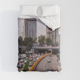 Mexico Photography - Busy Highway Going Through Mexico City Comforter