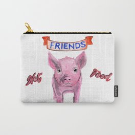 Friends, not food. (vegan pig watercolor) - prints/clothing/wall tapestry/coffee mug/home decor Carry-All Pouch | Painting, Vegetarian, Veganshirt, Veganart, Veganlifestyle, Pig, Pigart, Veganlife, Walldecor, Watercolor 