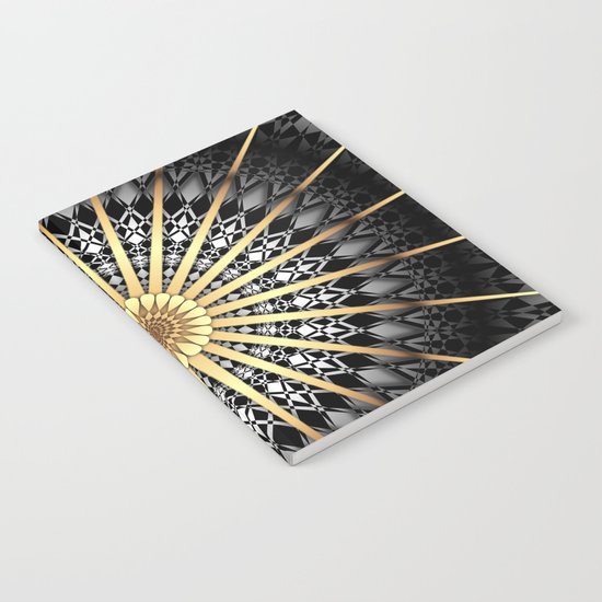 Black White Gold Mandala 2 Notebook