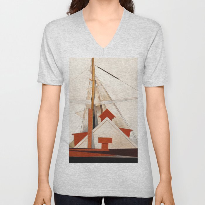 Charles Demuth - Masts 1919 V Neck T Shirt
