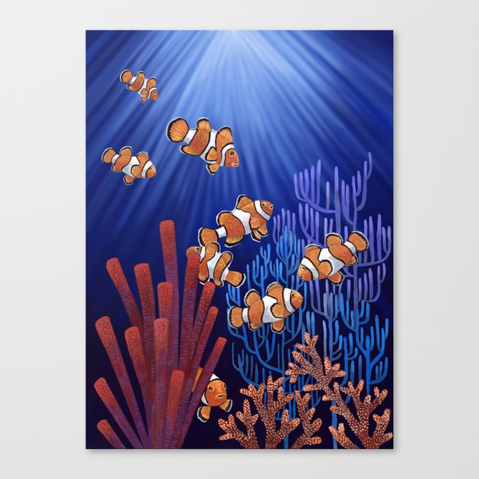Clown Fish tank Canvas Print