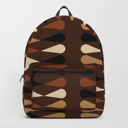 Brown mid century atomic 1950s leaf pattern Backpack