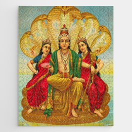 Sesha Narayana, King of Nagas by Raja Ravi Varma Jigsaw Puzzle