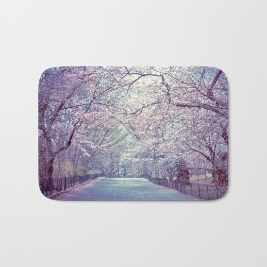 New York City Cherry Blossoms Path Bath Mat
