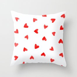 Red hearts  Throw Pillow