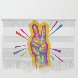 Raise a Peace Sign (Yellow Glow)  Wall Hanging
