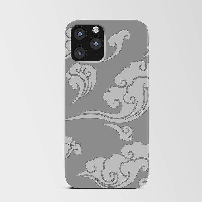 Cloud Swirls - White iPhone Card Case