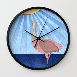 Roseate Spoonbill Wall Clock
