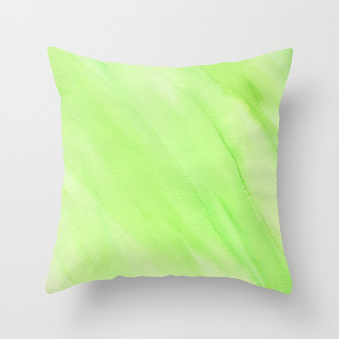Green Watercolor Throw Pillow