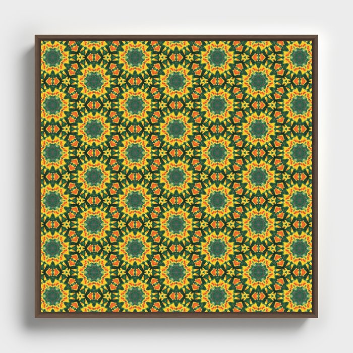 Sunflower Pattern Framed Canvas
