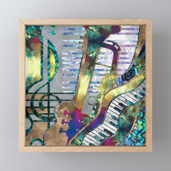Abstract Music Art Collage Mixed Media 1 Framed Mini Art Print