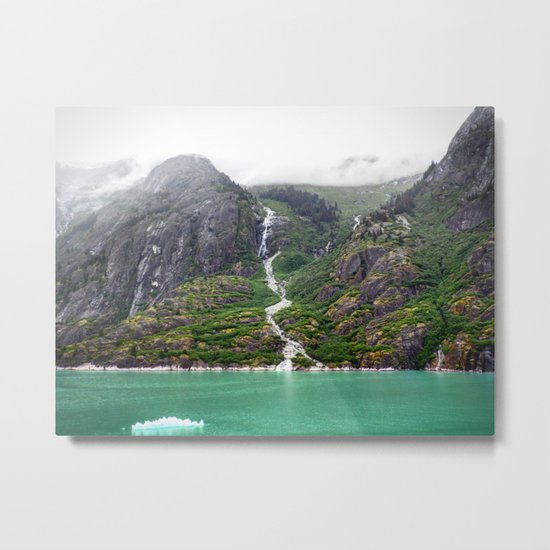 Mountainside Waterfall Metal Print