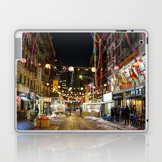 New York City | Chinatown at Night | Travel Photography Minimalism Laptop & iPad Skin
