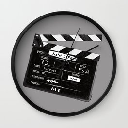 Clapperboard Wall Clock | Clapper, Grey, Backstage, Sticks, Movie, Life, Chalk, Filmmaker, Slate, Graphicdesign 