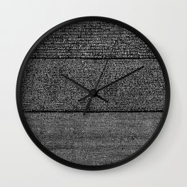 The Rosetta Stone // Black Wall Clock
