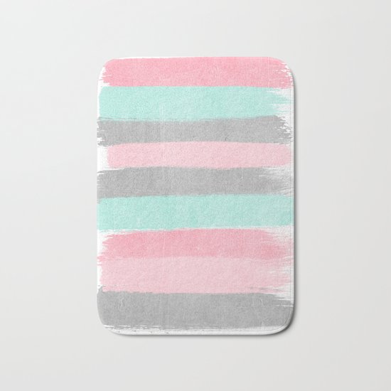 Martine - brushstrokes abstract minimal modern art print dorm college nursery gender neutral Bath Mat