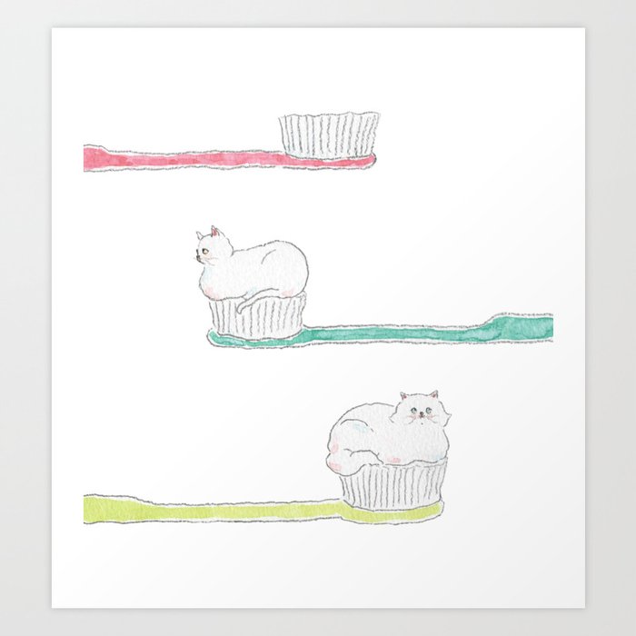 Toothpaste Kittens Art Print