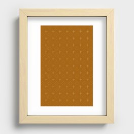 Orange Mudcloth Recessed Framed Print