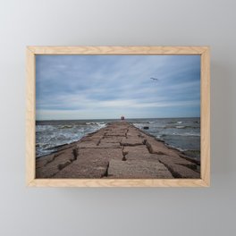 Stormy Galveston Pier Framed Mini Art Print