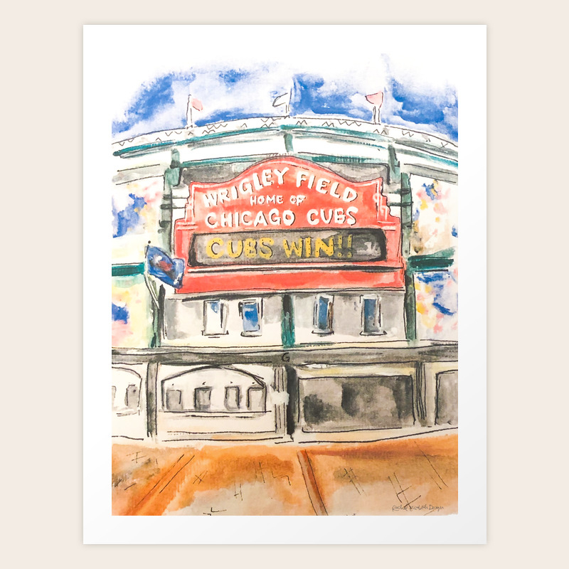 Wrigley Field Art Print By Rachel Reynolds Art | Society6