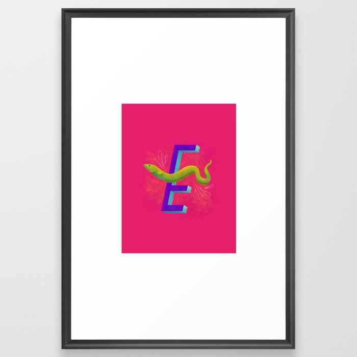 Aquatic Alphabet: Eel Framed Art Print