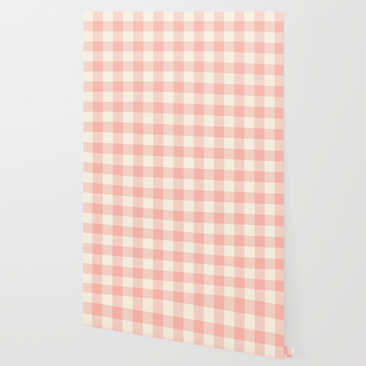 Pastel Gingham 02 Blush Pink Squares Wallpaper By Slanapotam Society6