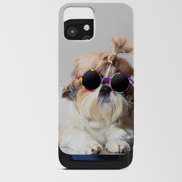Cool Shih Tzu dog with sunglasses iPhone Card Case