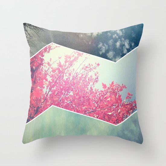 Sky and Leaves Throw Pillow