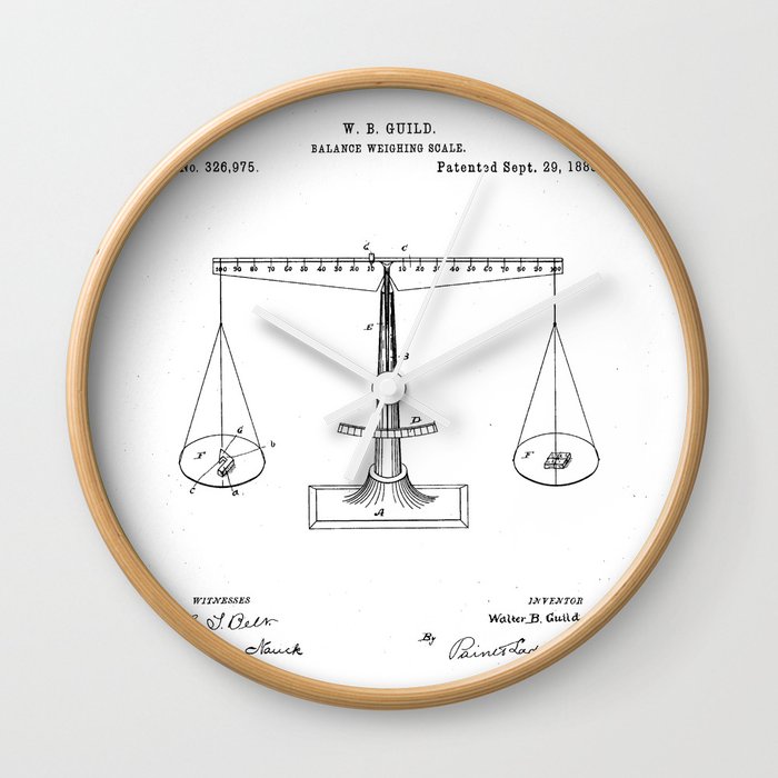 Lawyer Patent - Paralegal Art - Black And White Wall Clock
